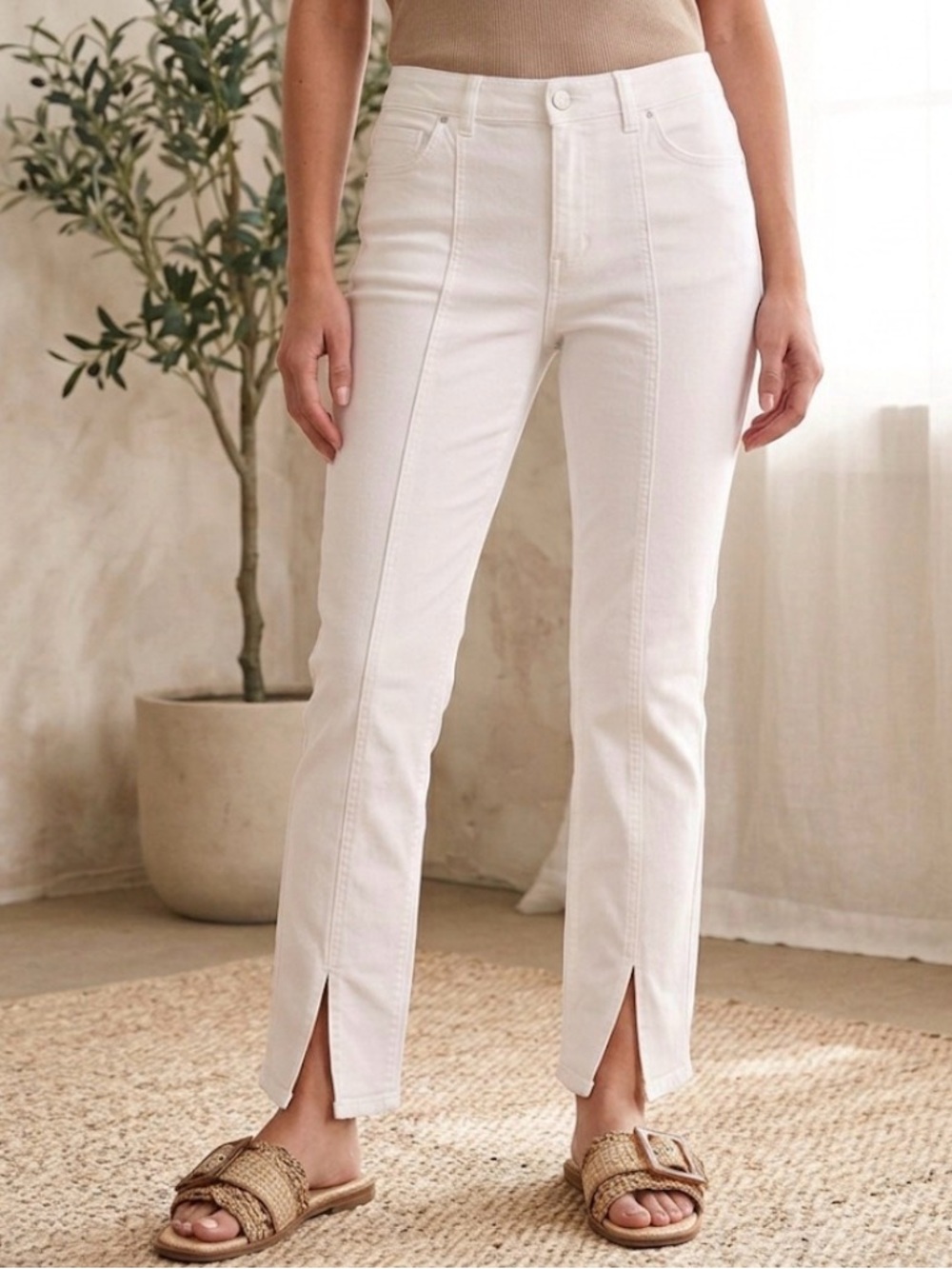 Classic Summer White Pants Jeans Euro Summer Sz 8